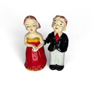 Vintage Mid Century Sonsco Japan Risqué Couple Salt & Pepper Shakers